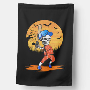 American Baseball Skeleton Halloween Men Boys House Flag