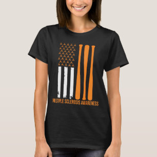 American Baseball Sports Multiple Sclerosis Awaren T-Shirt