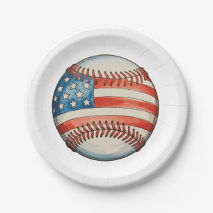 American Baseball US Flag 250th Anniversary Paper Plates