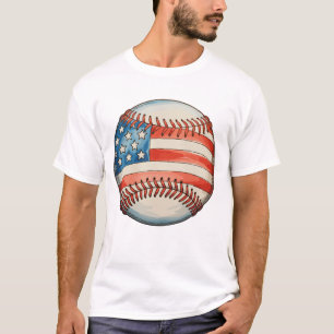 American Baseball US Flag 250th Anniversary T-Shirt
