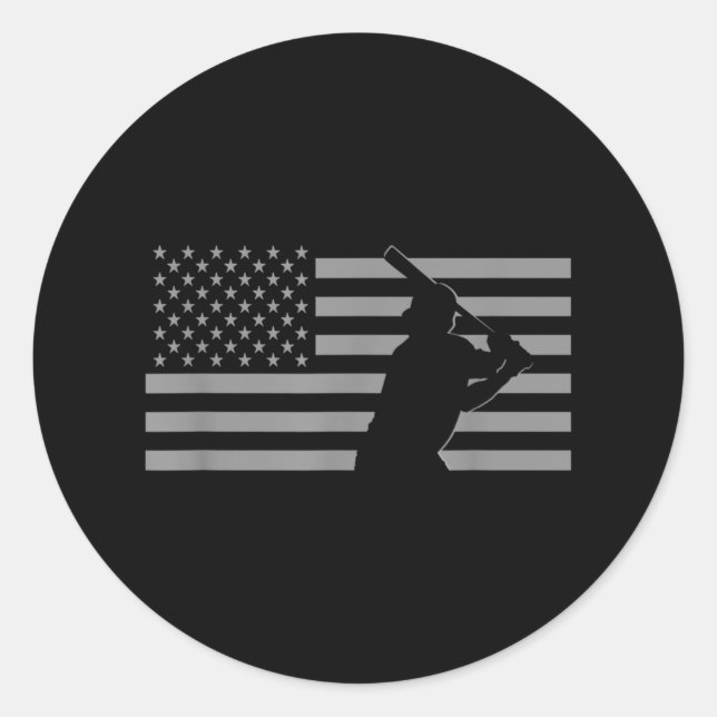 American Baseball USA Flag Baseball Classic Round Sticker (Front)