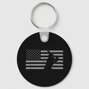 American Baseball USA Flag Baseball Keychain