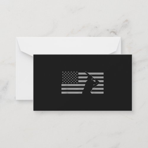 American Baseball USA Flag Baseball Note Card