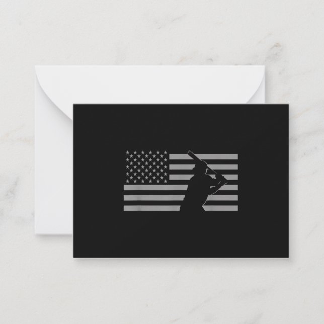American Baseball USA Flag Baseball Note Card (Front)