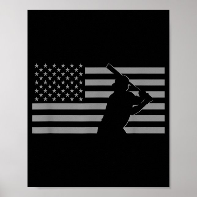 American Baseball USA Flag Baseball Poster (Front)