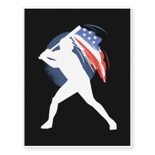 American Baseball - USA Flag Temporary Tattoos