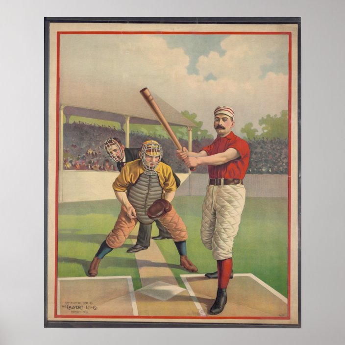 American Baseball Vintage 1895 Framed Art Print Zazzle Com