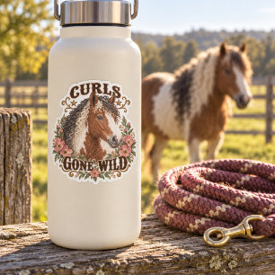American Bashkir Curly Pinto Horse Curls Gone Wild Sticker