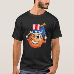 American Basketball Fan 4th Of July Uncle Sam Usa T-Shirt