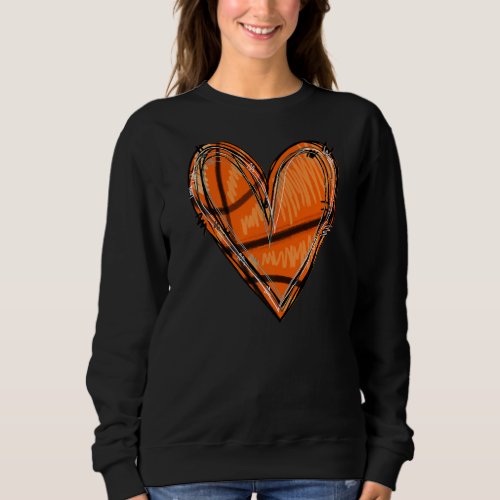 American Basketball Heart Love Basketball Lover Mo Sweatshirt