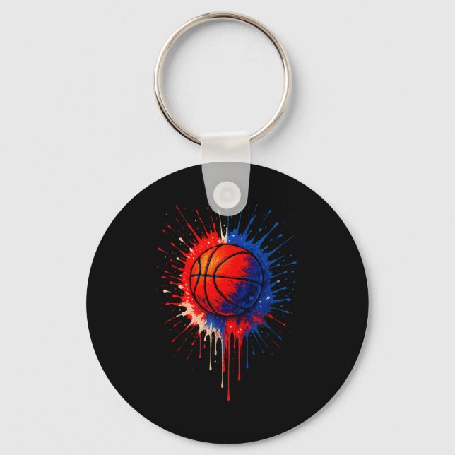 American Basketball Splash Ball Player Team Kids B Keychain (Front)