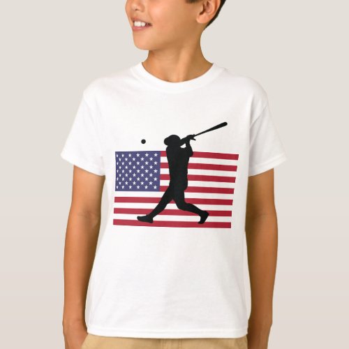 American Batter on the American Flag T_Shirt