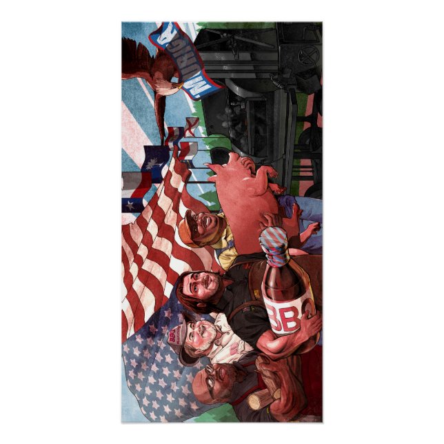 American BBQ Propaganda Poster (no text version) (Front)