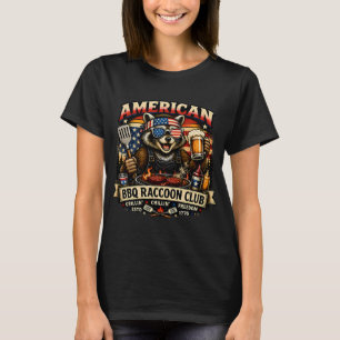 American BBQ Raccoon Club – Funny Patriotic Gril T-Shirt