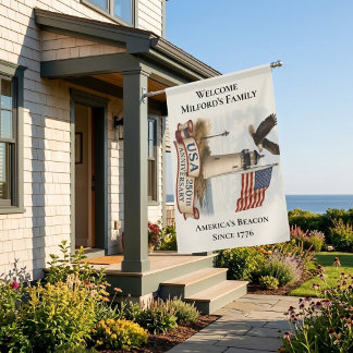 American Beacon Since 1776 Welcome Family Name  House Flag