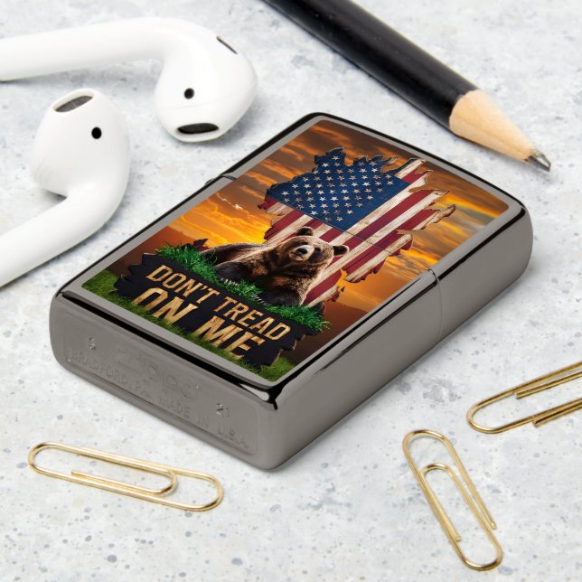 American Bear Sunset Sentinel Zippo Lighter (On Table 2)