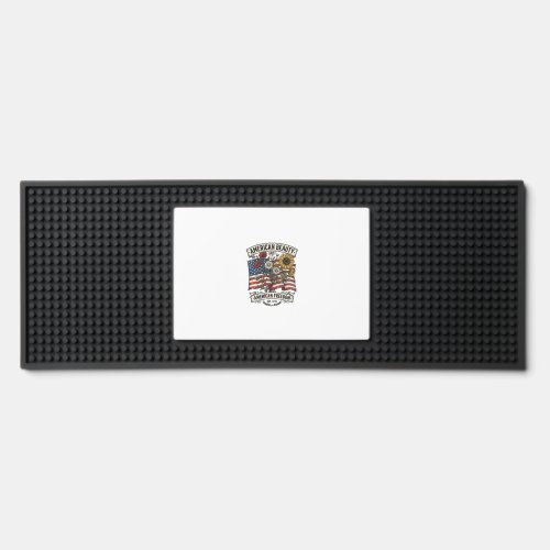 American Beauty Floral Flag Patriotic Bar Mat