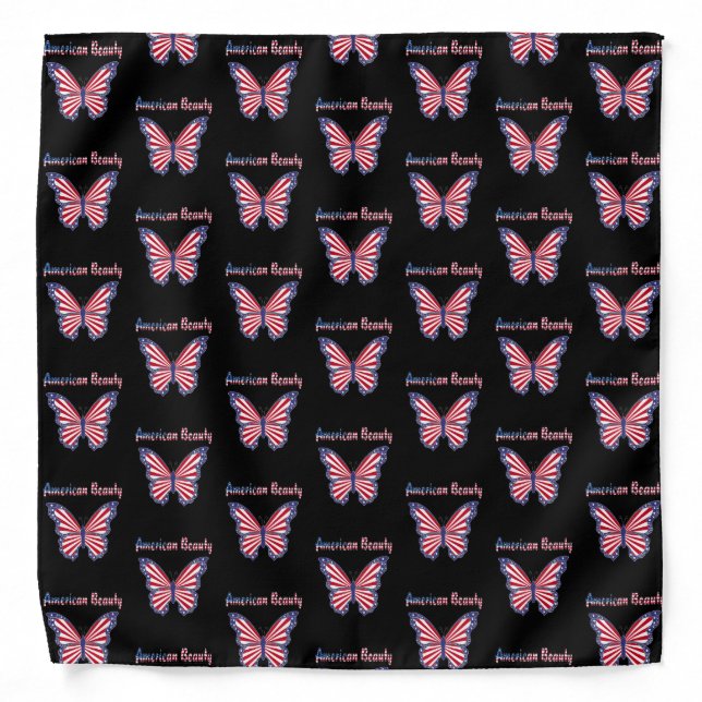 American Beauty Patriotic Butterfly Bandana (Front)