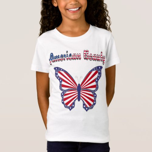 American Beauty Patriotic Butterfly Kids Shirt