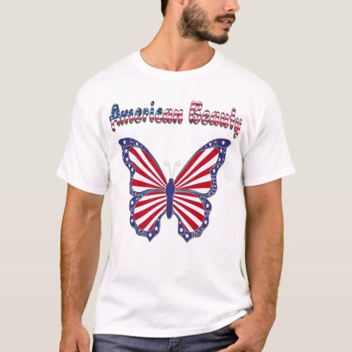 American Beauty Patriotic Butterfly Mens Shirt