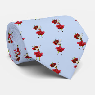 American Beauty Rose, Whimsical Flowers Book Art Neck Tie