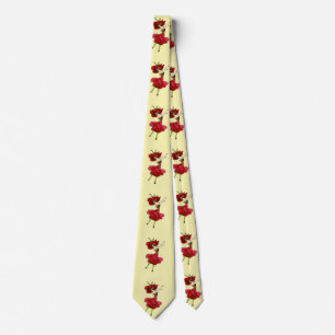 American Beauty Rose, Whimsical Flowers Book Art Neck Tie
