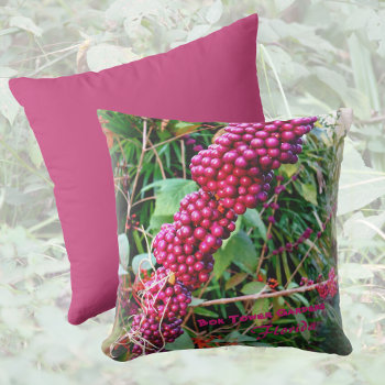 American Beautyberry At Bok Tower Gardens Florida Throw Pillow by Sozo4all at Zazzle