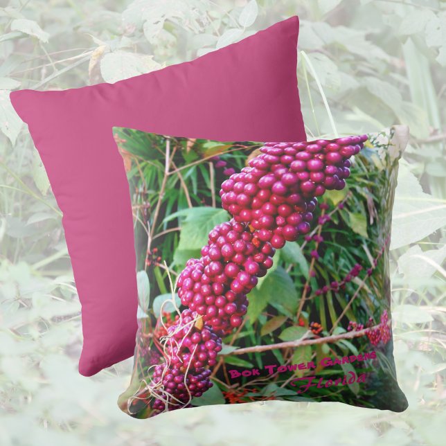 American Beautyberry at Bok Tower Gardens Florida Throw Pillow (Creator Uploaded)