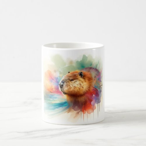 American Beaver AREF1611 1 _ Watercolor Coffee Mug