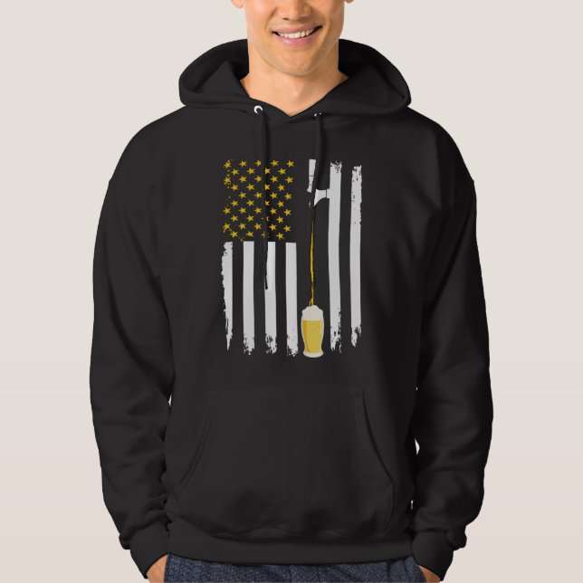 American Beer Flag International Beer Day Hoodie (Front)