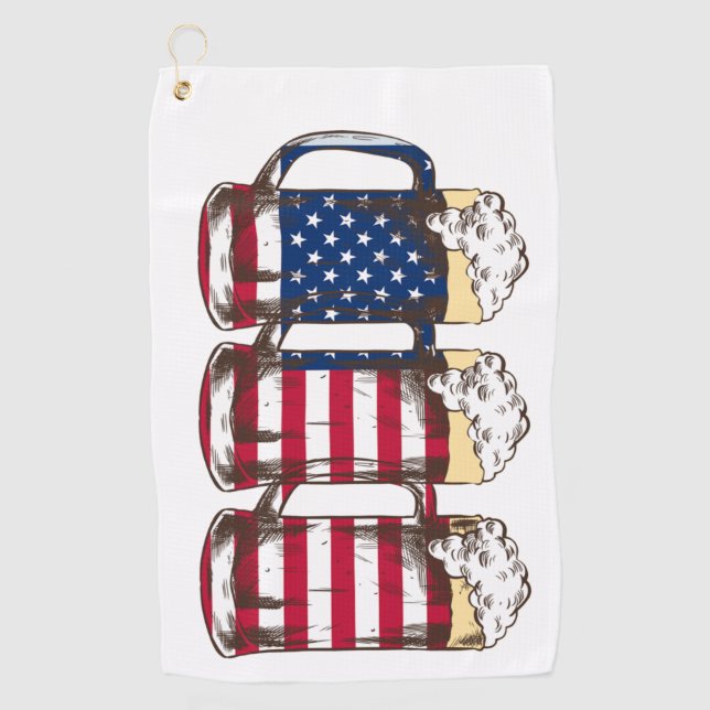 AMERICAN Beer Golf Towel (Front)
