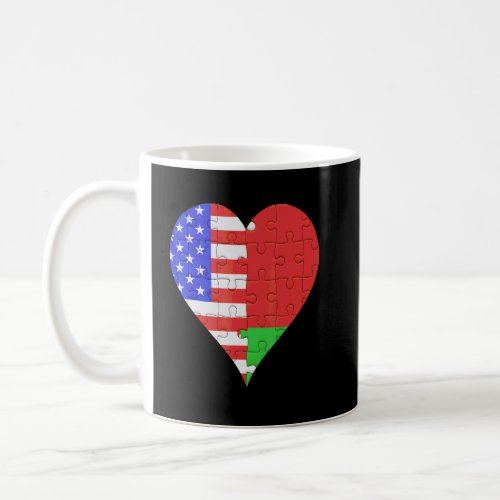 American Belarusian Flag Heart  Coffee Mug