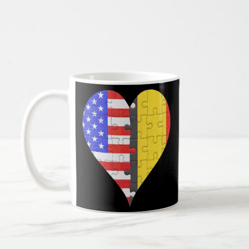American Belgian Flag Heart  Coffee Mug