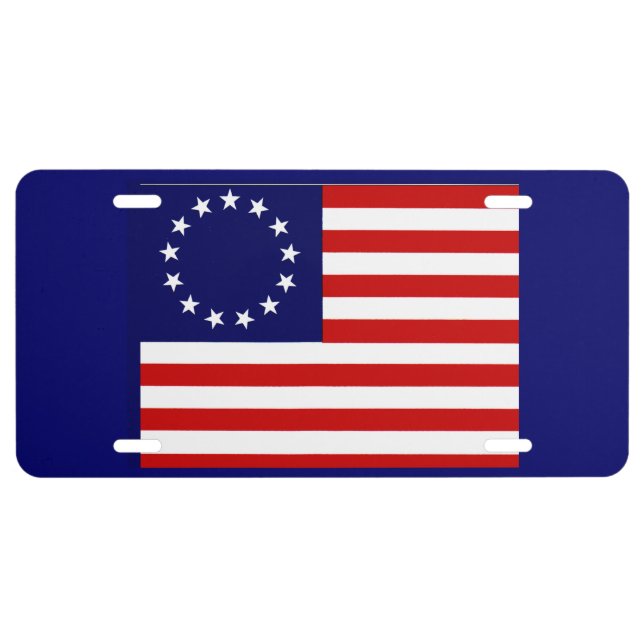 American Betsy Ross Patriotic Flag for Hitch License Plate (Front)
