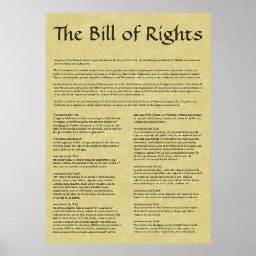 American Bill of Rights Poster