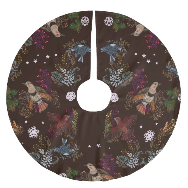 American Bird Woodland Christmas Brushed Polyester Brushed Polyester Tree Skirt (Front)