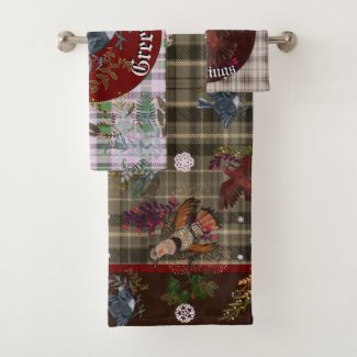 American Bird Woodland Christmas pattern 