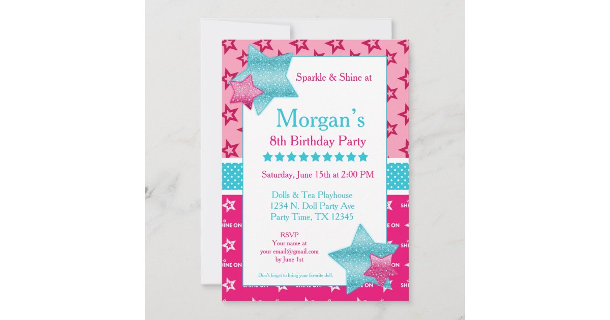 American Birthday Girl Invitation | Zazzle