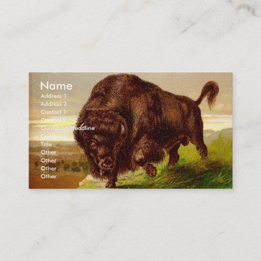 Customizable American Bison Business Cards
