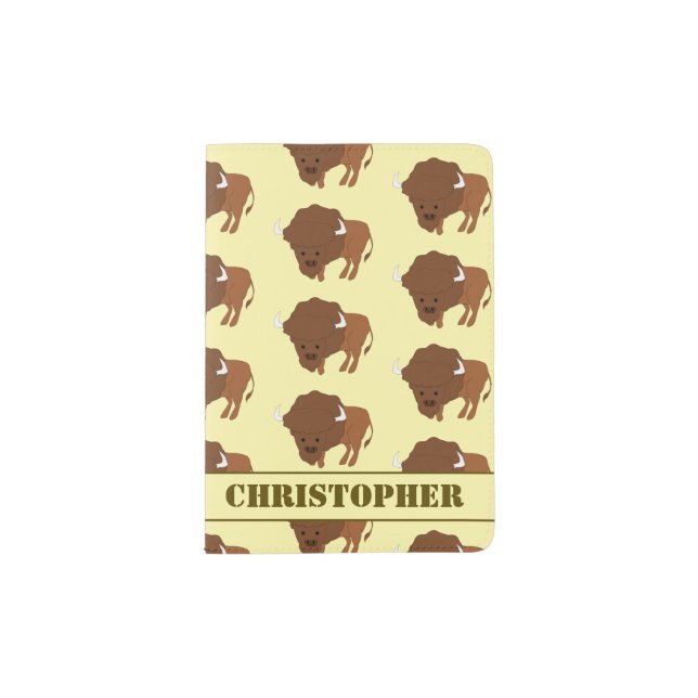 American Bison Design Personalised Passport Holder (Front)