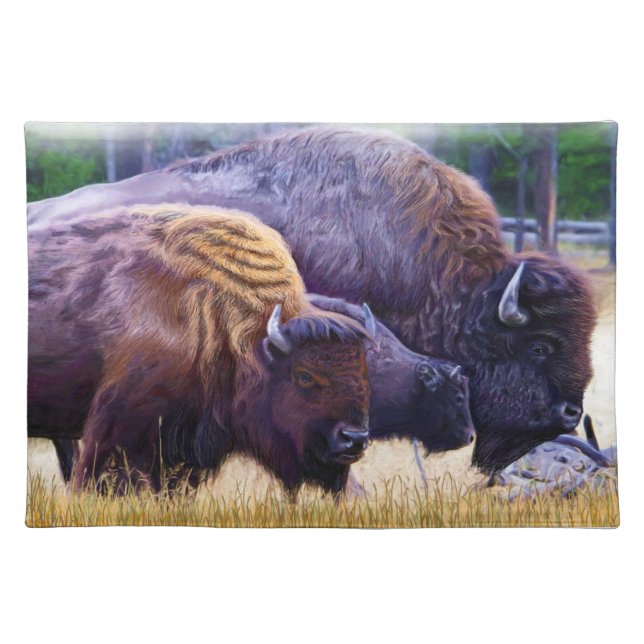 American Bison Family Placemat (Front)