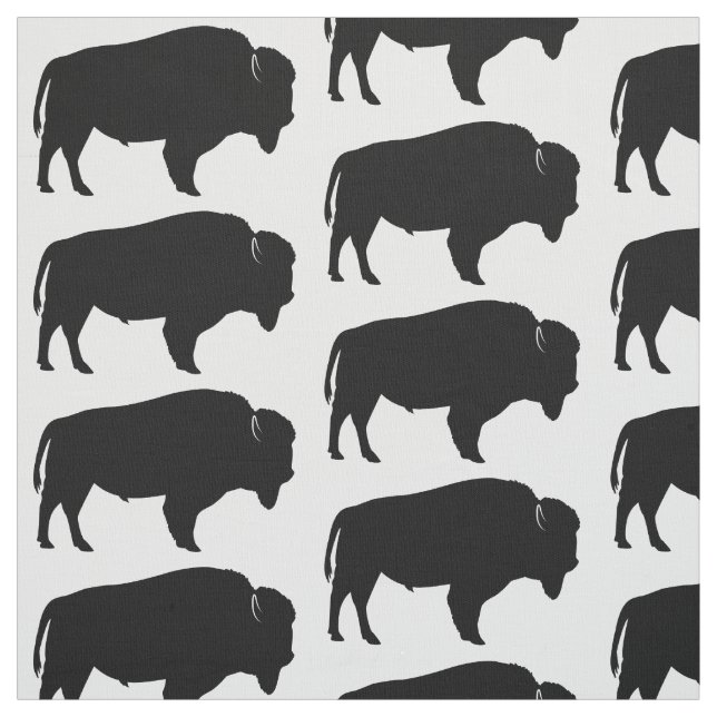 American Bison in Silhouette! Fabric (Swatch)