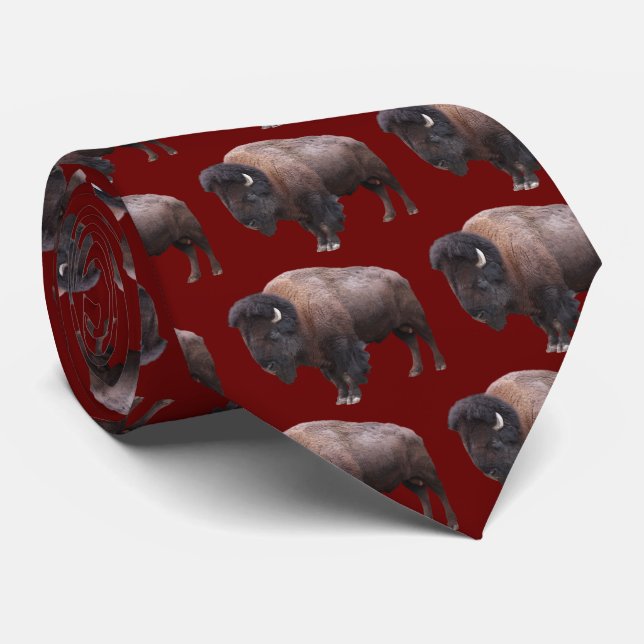 American bison neck tie (Rolled)