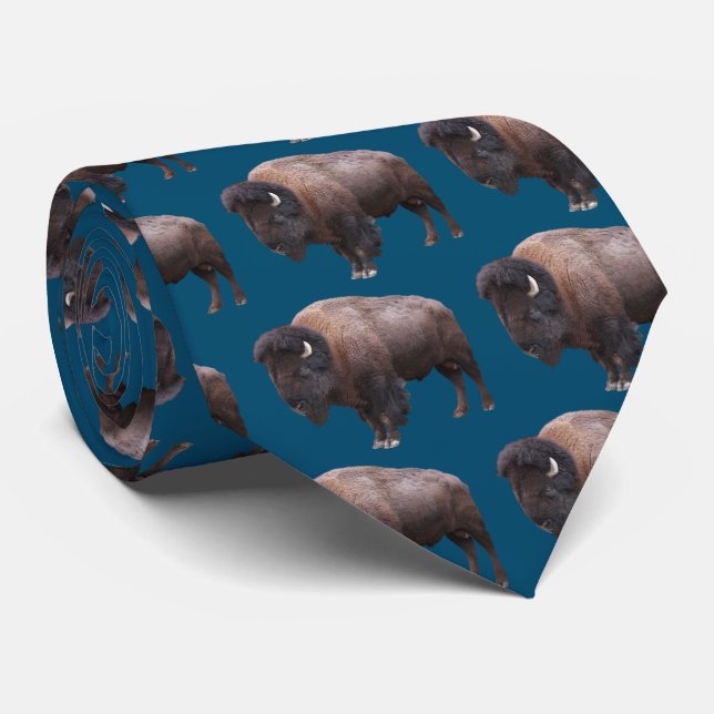 American bison neck tie (Rolled)