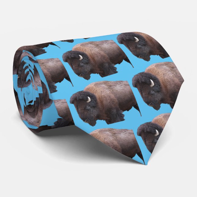 American bison neck tie (Rolled)