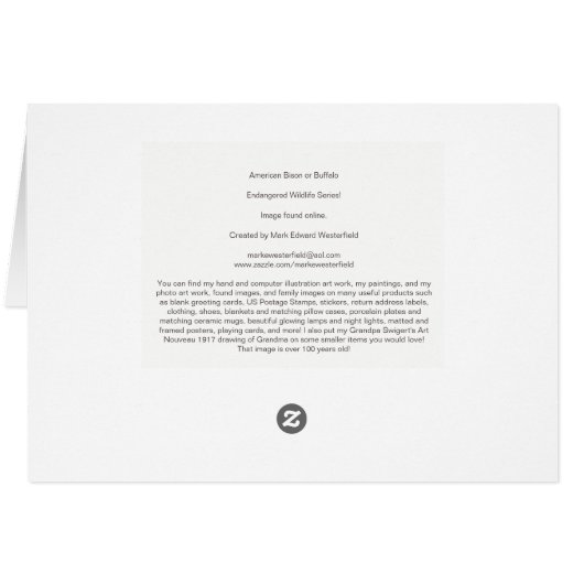 American Bison or Buffalo (Back Horizontal)