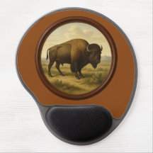 American Bison Saddle Brown Gel Mouse Pad