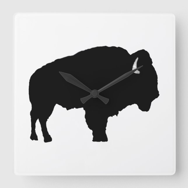 American Bison Square Wall Clock (Front)