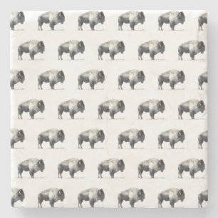 American Bison Stone Coaster
