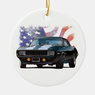 American Black Camaro Ceramic Ornament